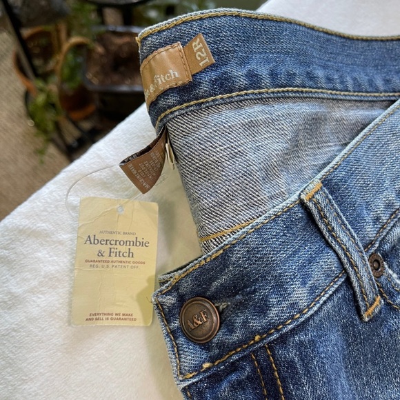 Nwt $79 Abercrombie & Fitch Flare Pants Blue Jeans 100% Cotton Vintage Y2K 12 R - Picture 10 of 12
